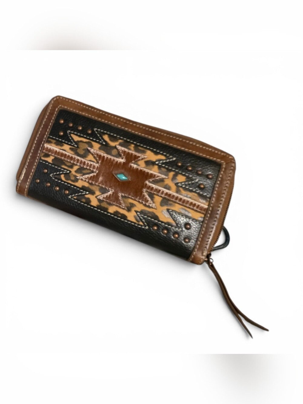 Nocona Western Womens Wallet Cheetah Tribal Brown N7700094107